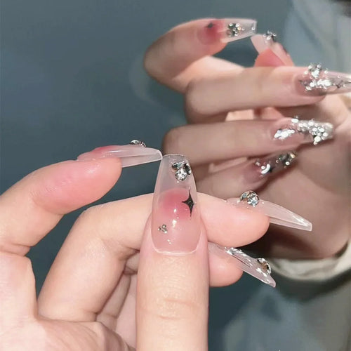 24Pcs French Gradient Ballet Press on Nails
