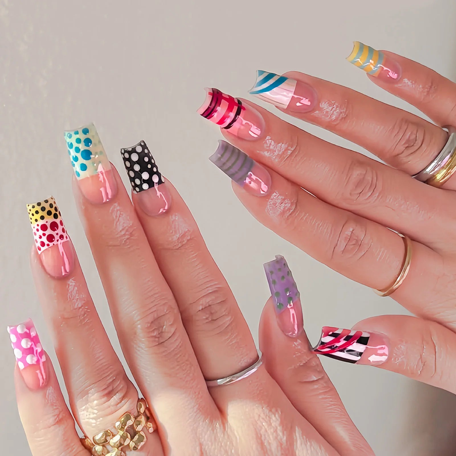 24Pcs Square Press on Nails