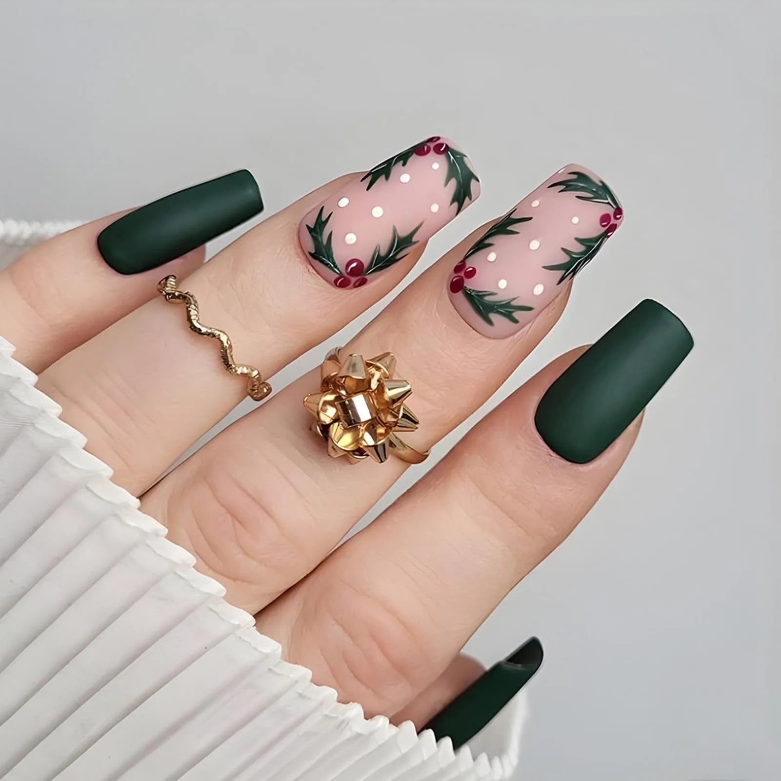 24pcs Glitter Pink Sequins Press on Nails