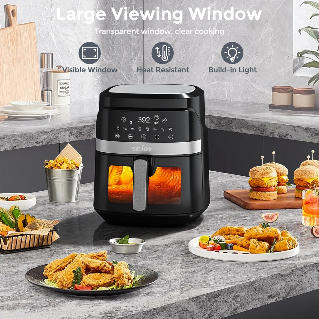 Sejoy Air Fryer 8-in-1,6 Quart Electric Hot Fryer Oven