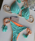 Women Backless Rope Triangle Bikini