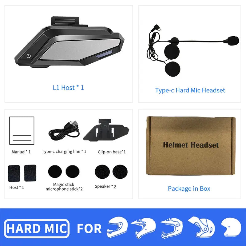 BT 5.3 Moto Light Wireless Hands-free Motorcycle Waterproof Earphone