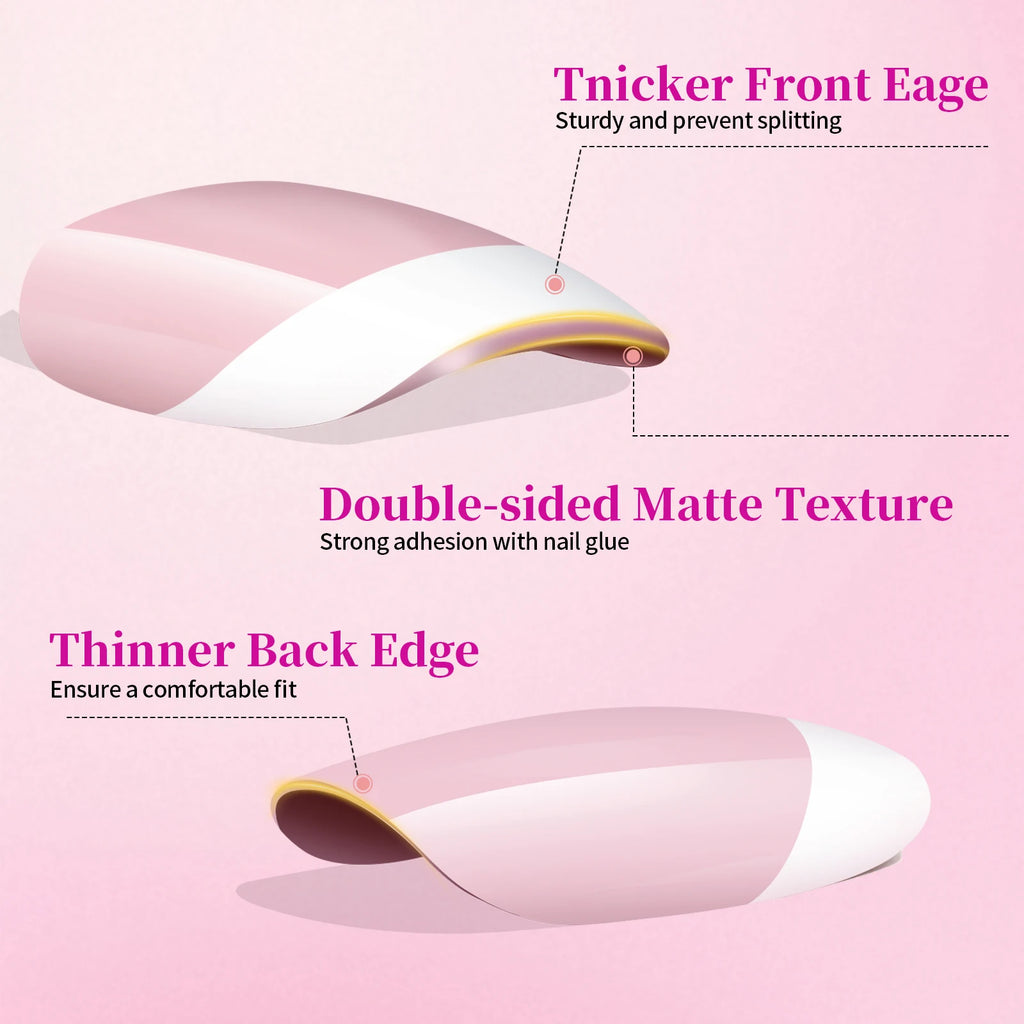 96pcs/Box French/Cat Eye Toe Press On Nails