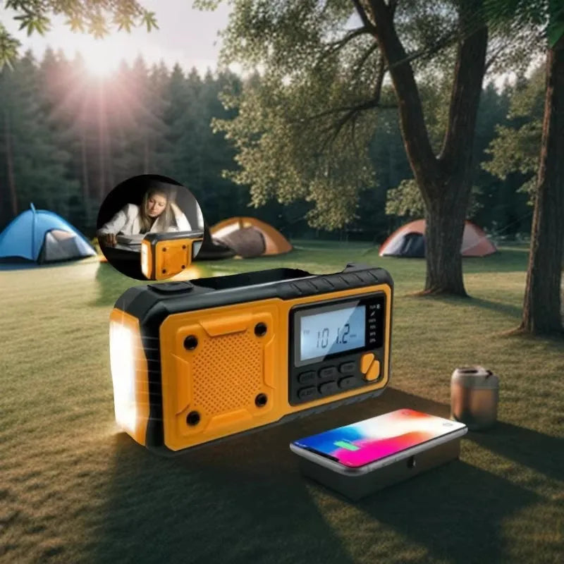 Survival Flashlight Crank Charging Solar Radio