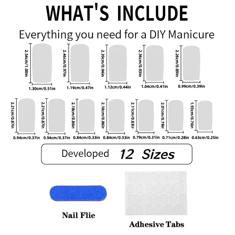 24PCS Medium Square Press on Nails