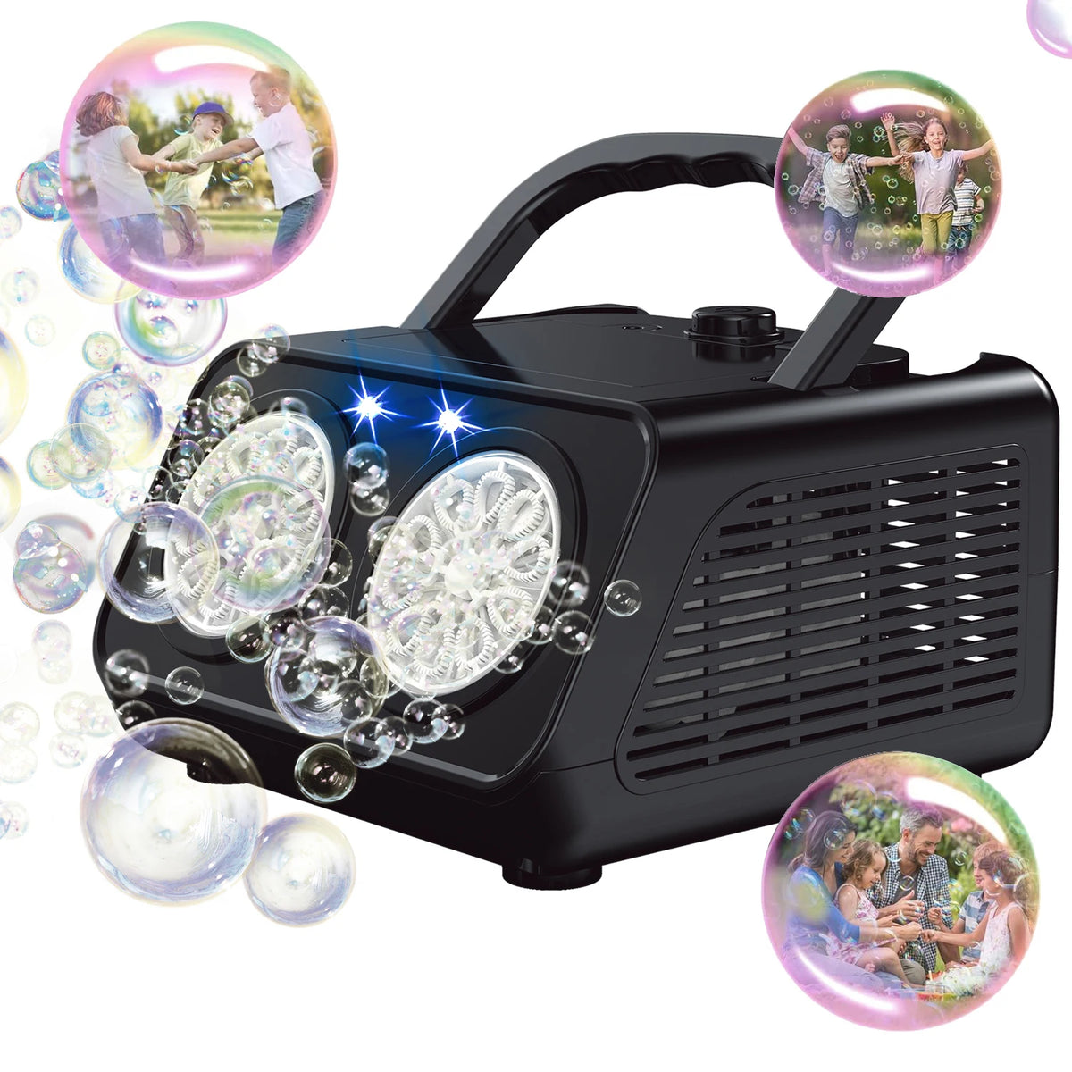 Automatic Bubble Machine Upgrade Bubble Blower with 2 Fans