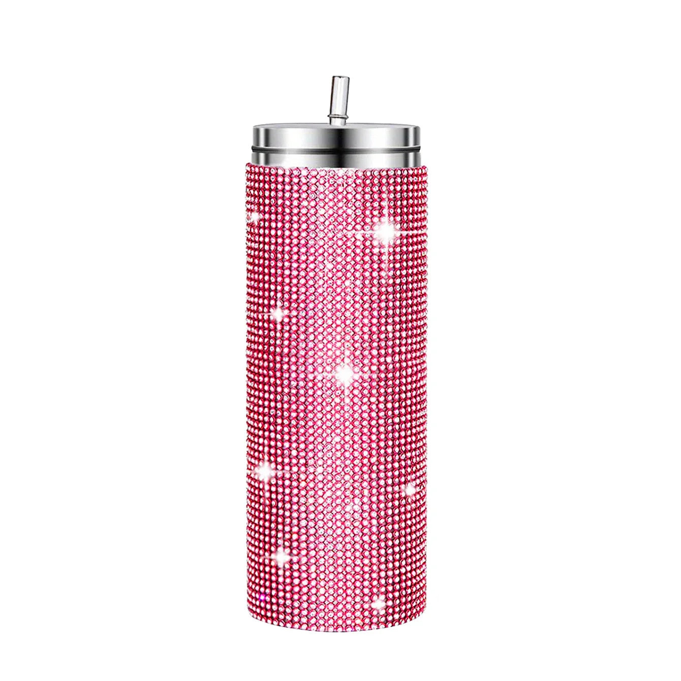Diamond Stainless Steel Tumbler with Straw