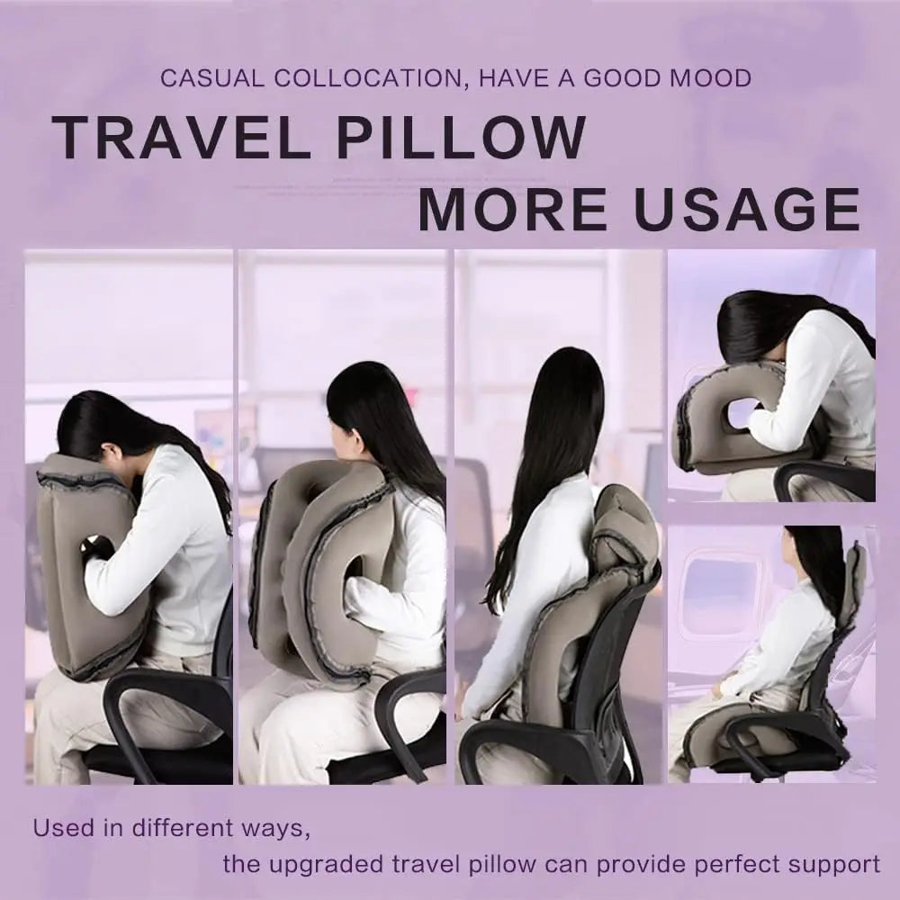 Inflatable Travel Pillow Portable Chin Support