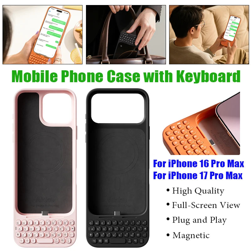 Mobile Phone Case with Keyboard All-in-One Magnetic-Attachment