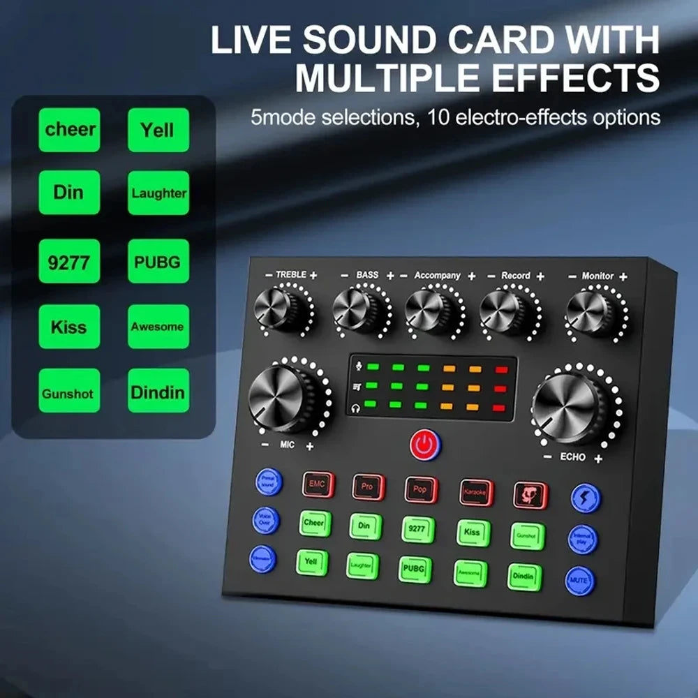 V8S Live Sound Card Podcast Equipment Bundle