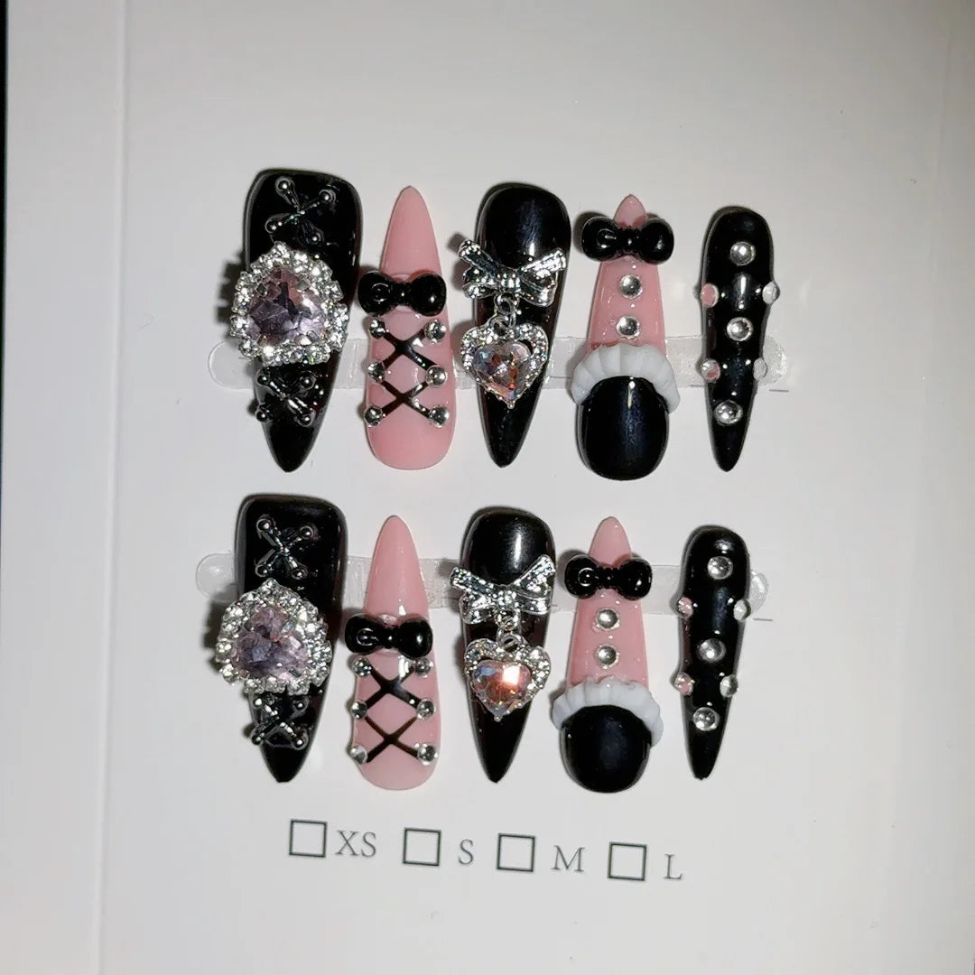 Long Stiletto Press on Fake Nails