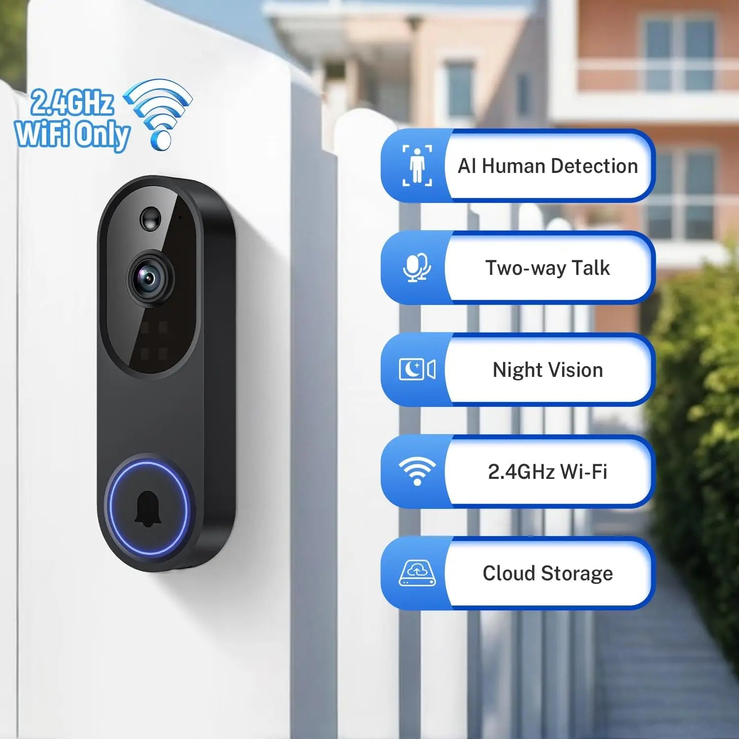 1080p Wireless Wi-Fi Video Doorbell Camera