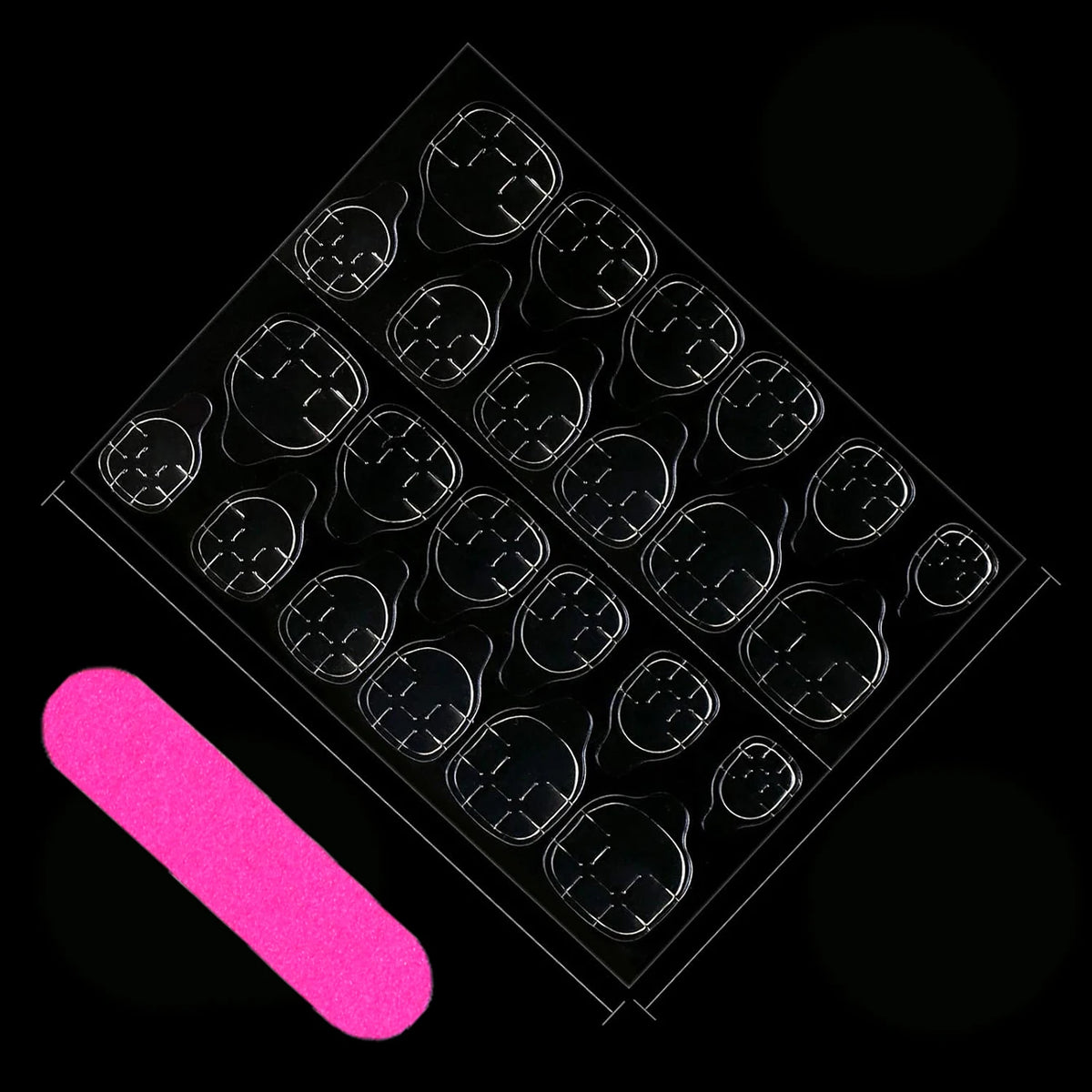 24PCS Square Press Nail White French