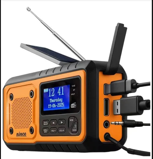 Survival Flashlight Crank Charging Solar Radio