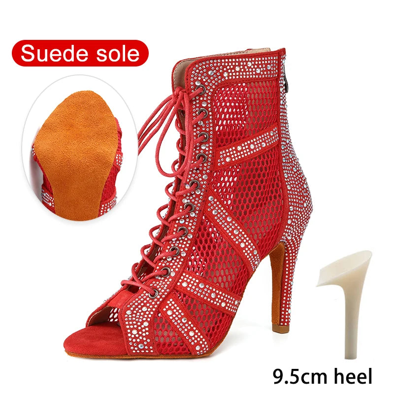 SWDZM Women Shiny Latin Jazz Dance Shoes