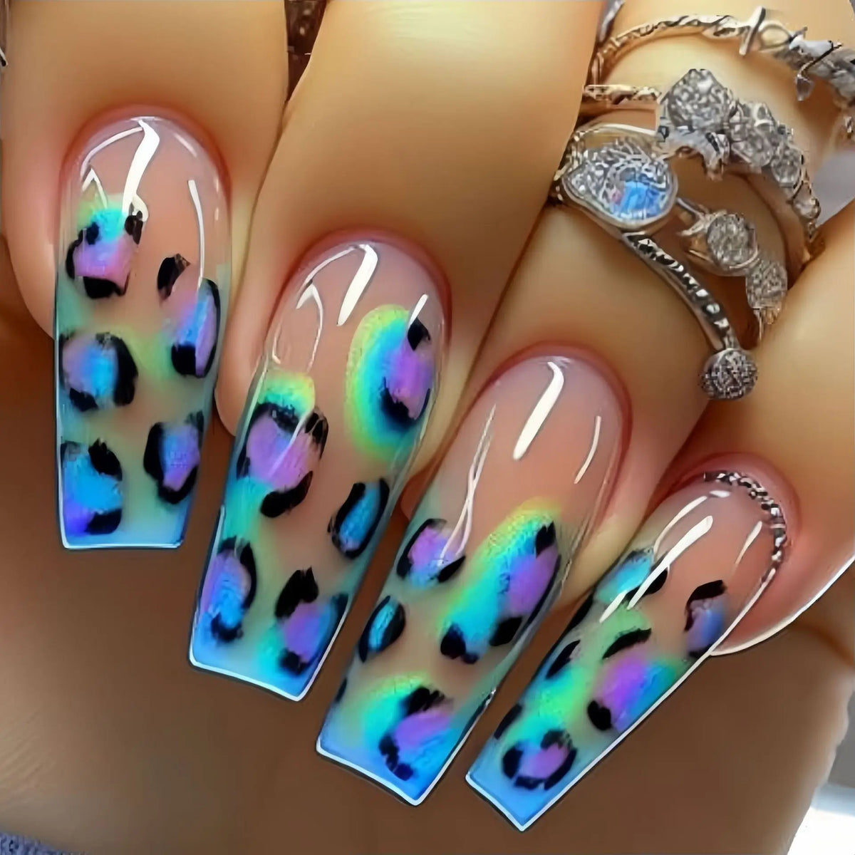 Y2K Colorful Print Press On Nails