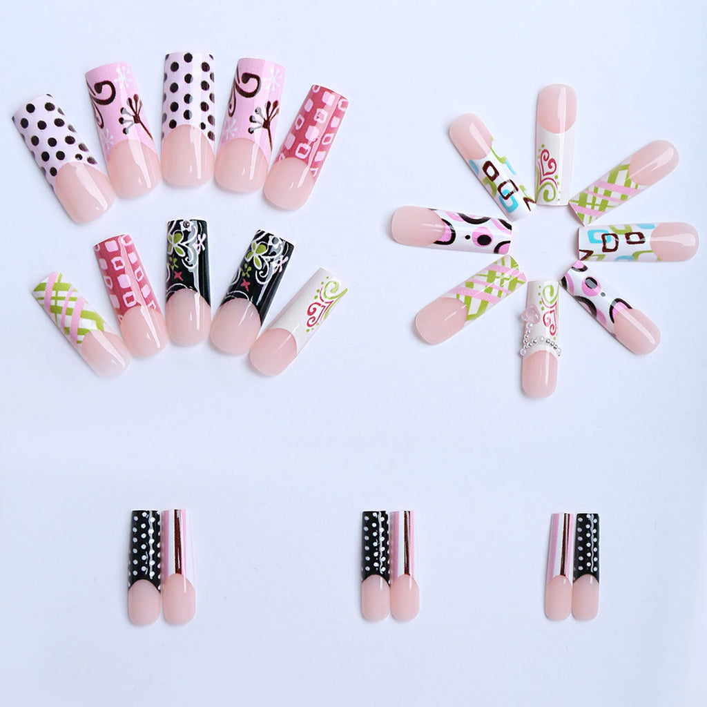 24Pcs Square Press on Nails
