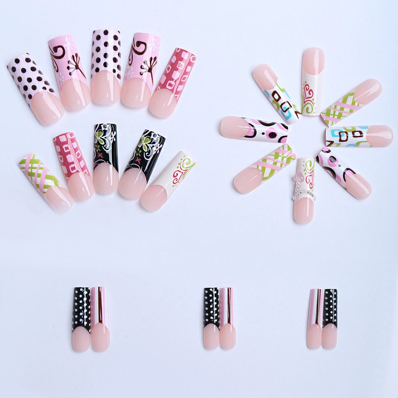 24Pcs Square Press on Nails
