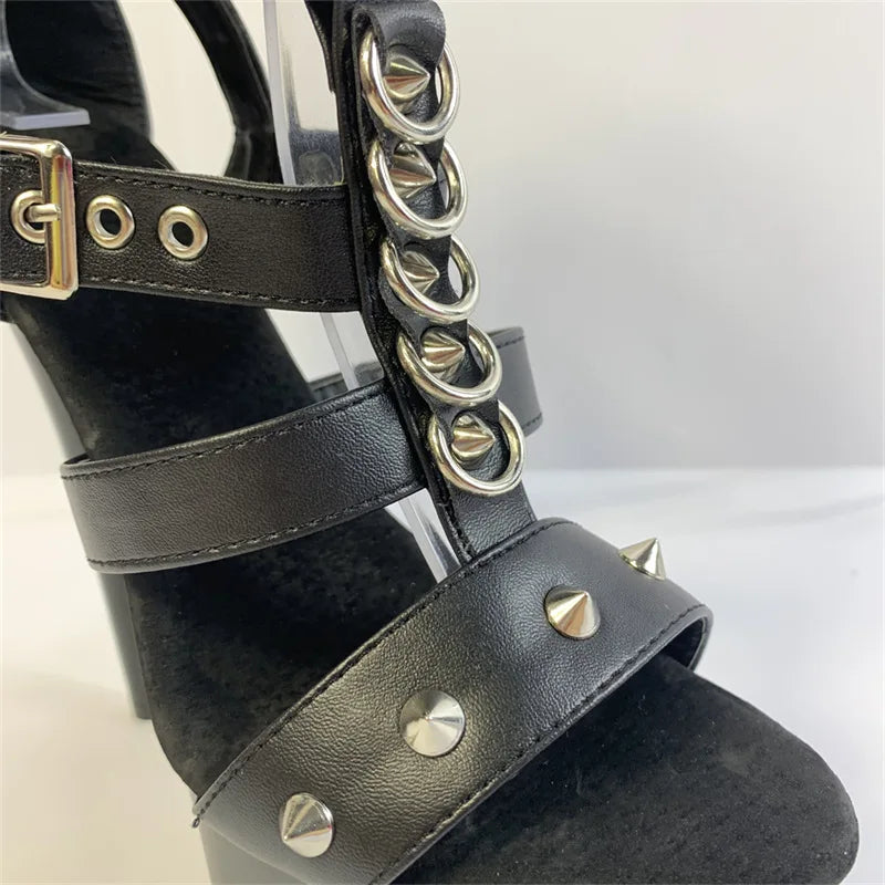 8 Inch Open Toe Women's Shoes