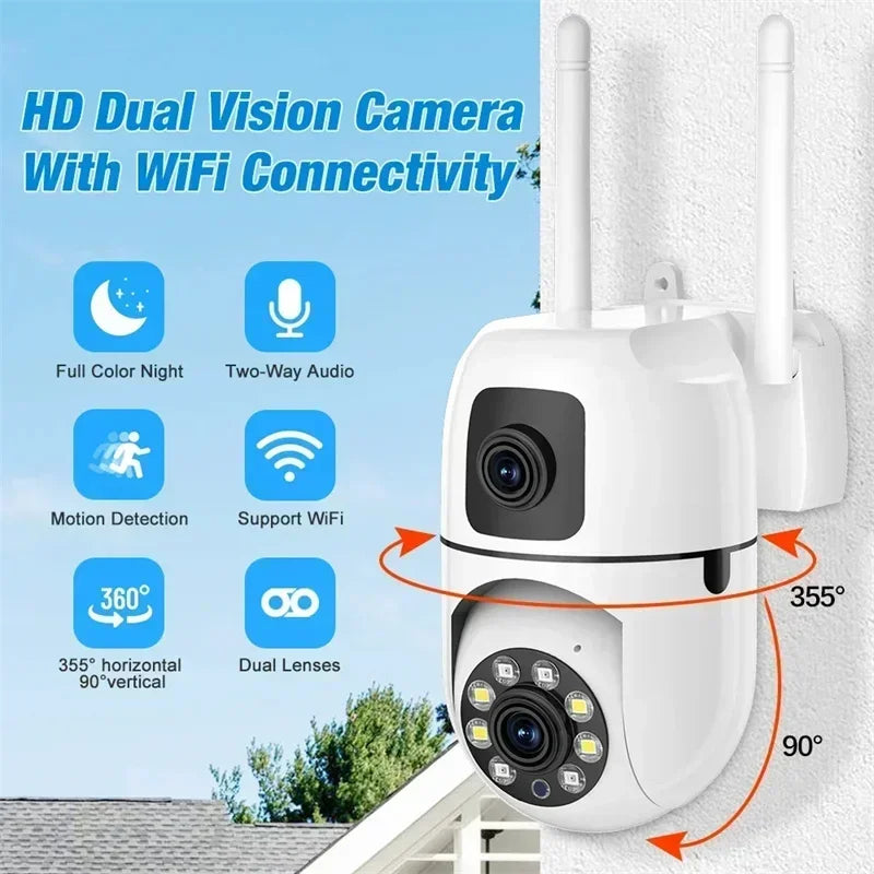 8MP Wifi Camera Dual Lens Security Wireless Outdoor Camera