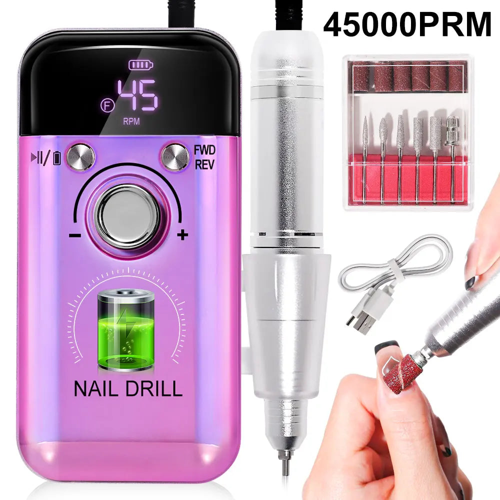 45000RPM Rechargeable Electric Nail Drill Machine