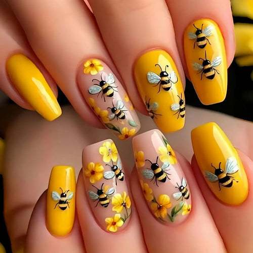 24Pcs Coffin Press on Nails
