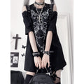 Gothic Short Sleeved Off Shoulder T-shirt