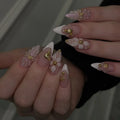 24pcs French Almond Press on Nails