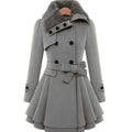 Warm Plush Thick Double Breasted Slim Lapel Coat