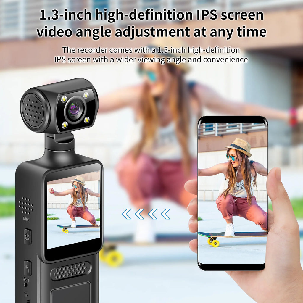 Handheld Pocket Camera 180 ° Rotating Mini Portable Camera