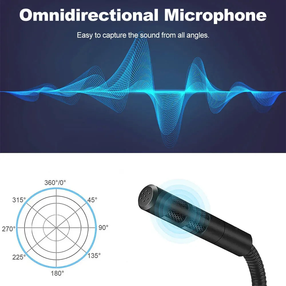 USB Computer Microphone Noise-Cancelling Recording Desktop Mic