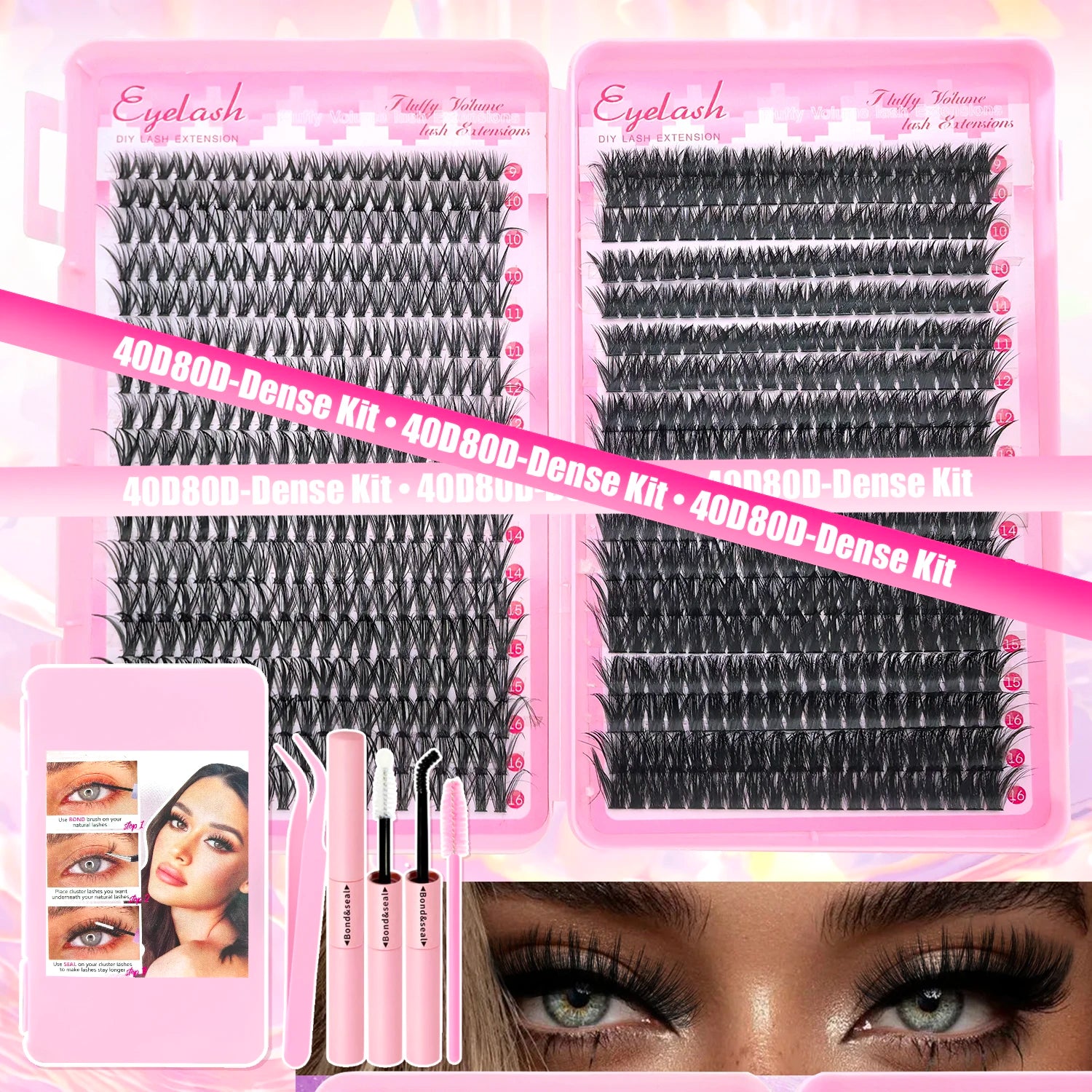 DIY Lash Extension Kit Clusters Individual Eyelashes Kit