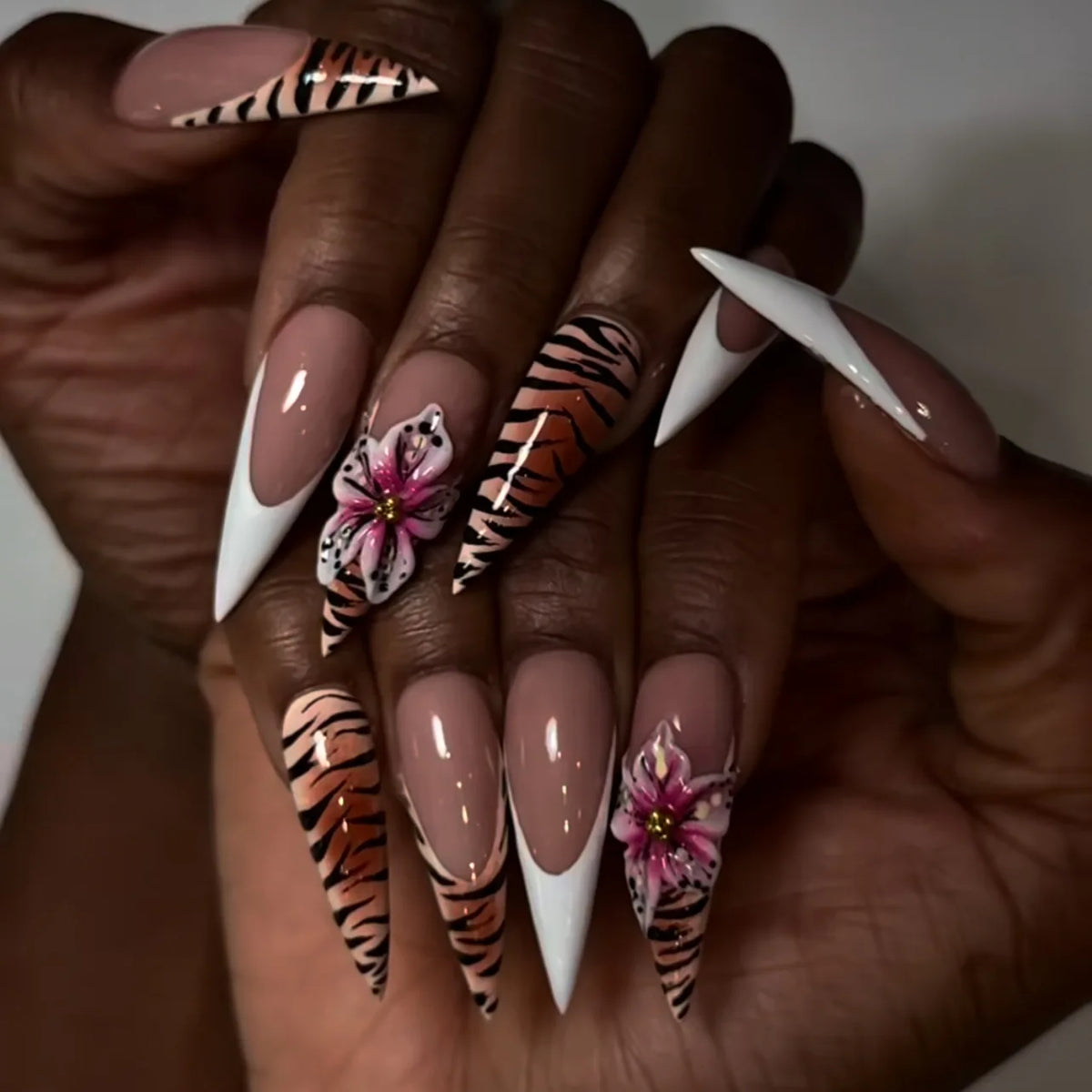 24Pcs Long Stiletto Press on Nails