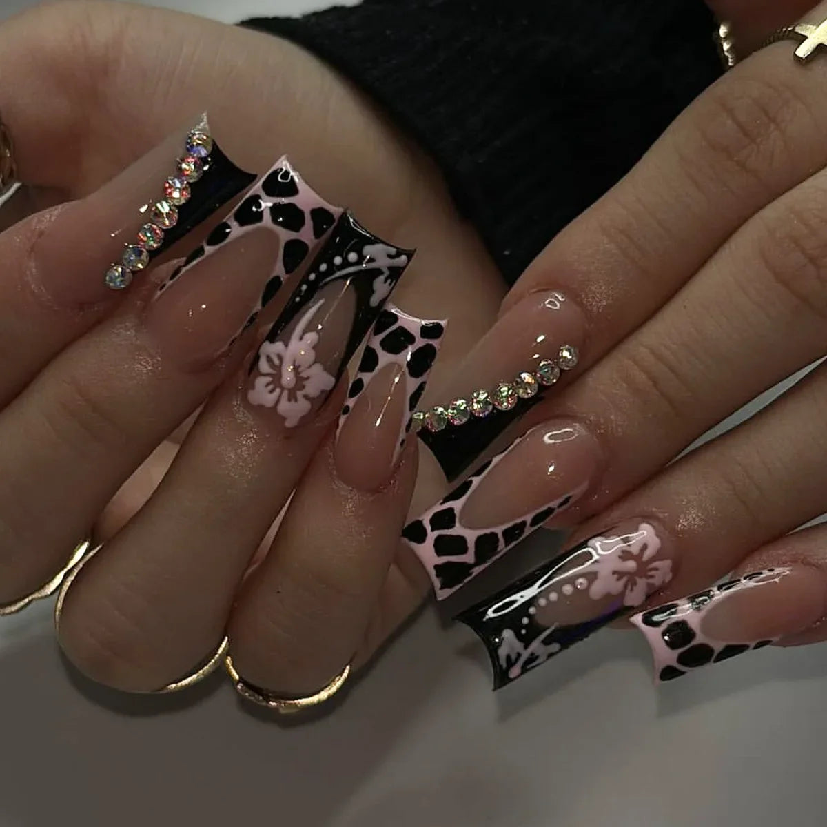 24Pcs Long Coffin Press on Nails
