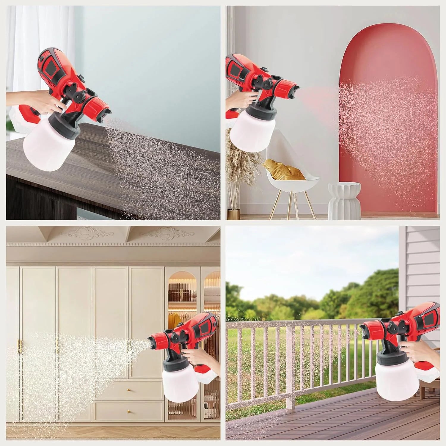 HVLP Paint Sprayer Compatible with Milwaukee 18V Battery