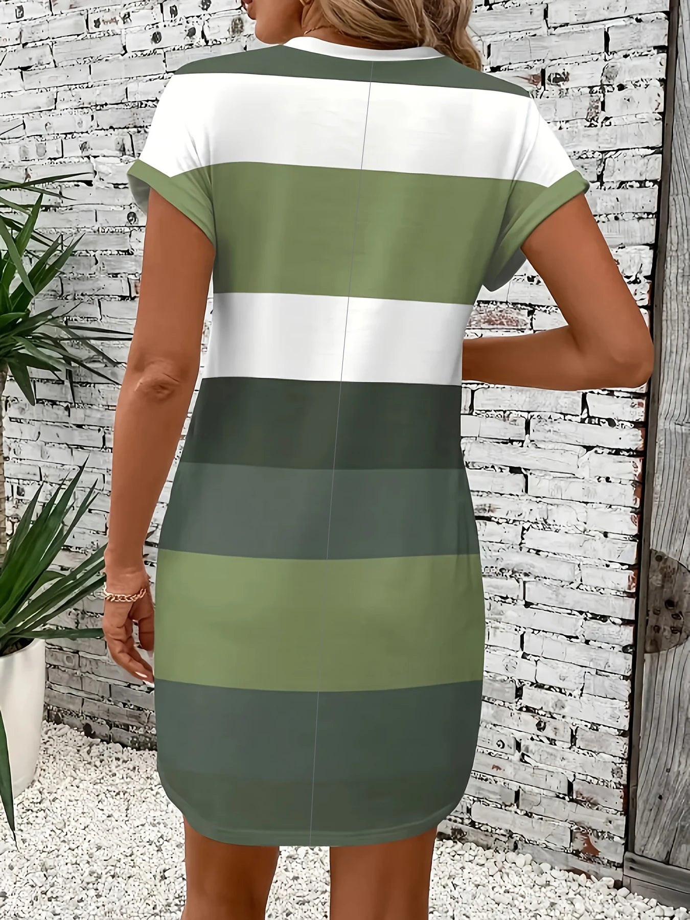 Roll-Up Sleeves Plus Size Dress