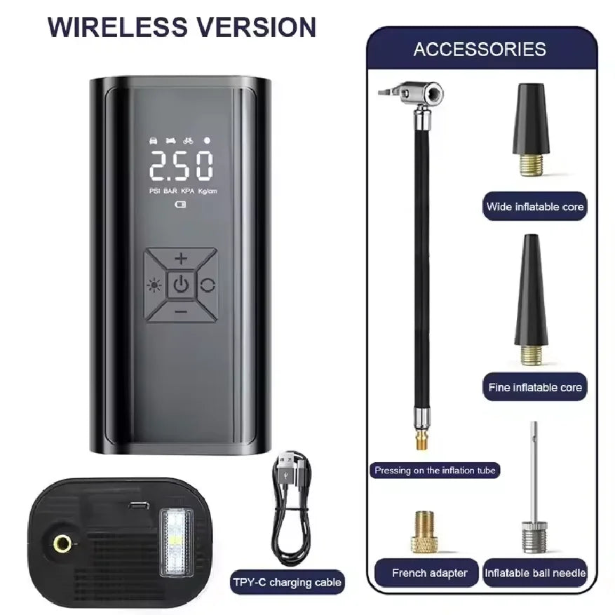 Wireless Air Pump 150psi Portable Electric Tire Inflator