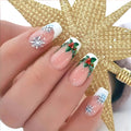 24pcs Glitter Pink Sequins Press on Nails