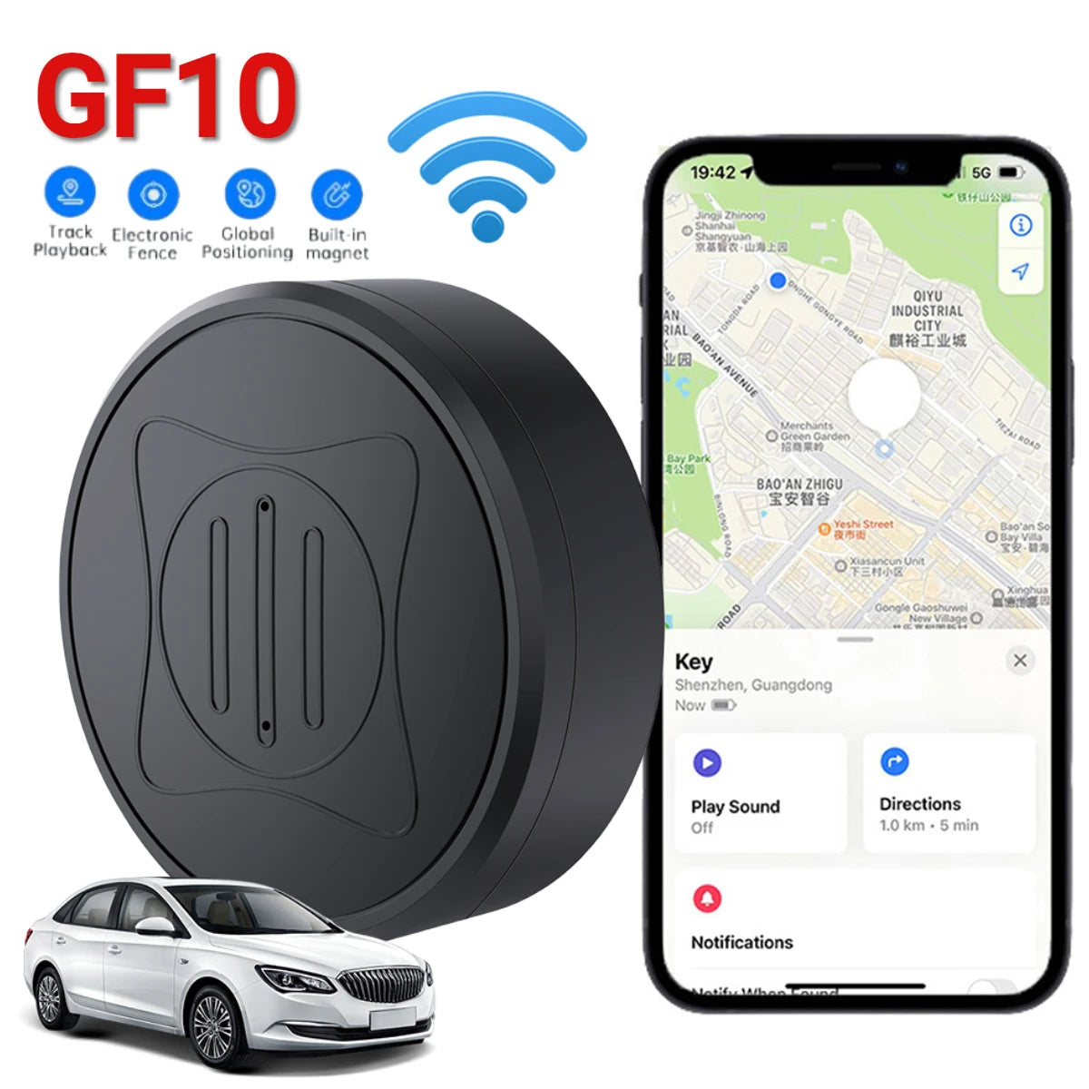 GF10 Magnetic Mini GPS Tracker