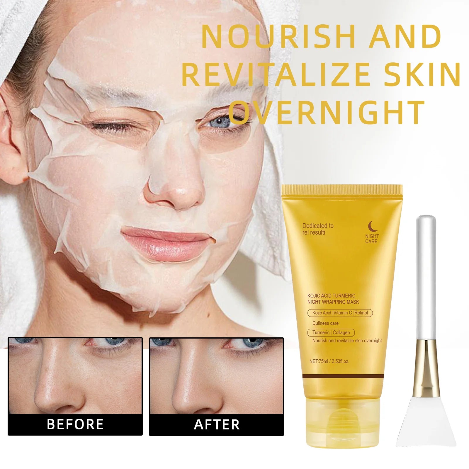 Kojic Acid Turmeric Night Wrapping Facial Mask