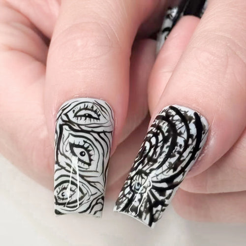 24pcs Japenese Style Coffin Press On Nails