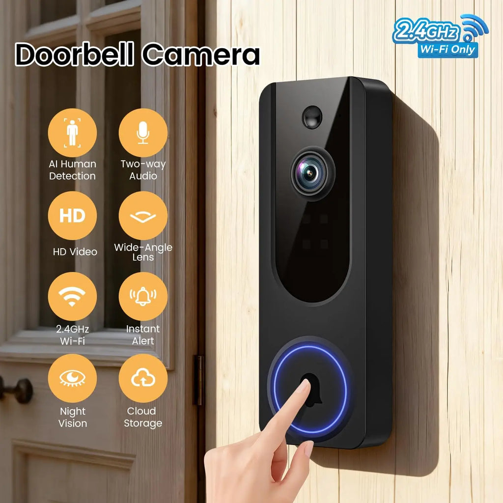 Wireless Video Doorbell with AI Detection