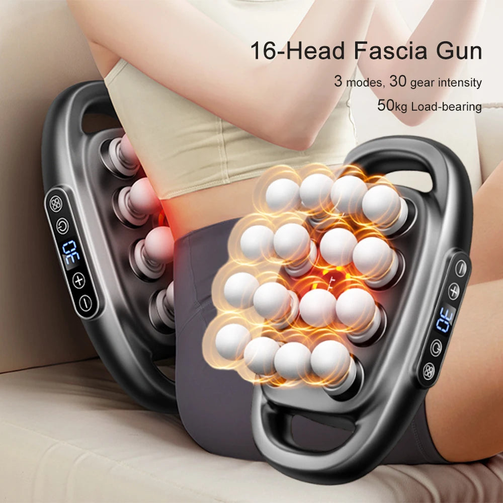 16-Head Fascia High-Frequency Vibration Body Massage Gun