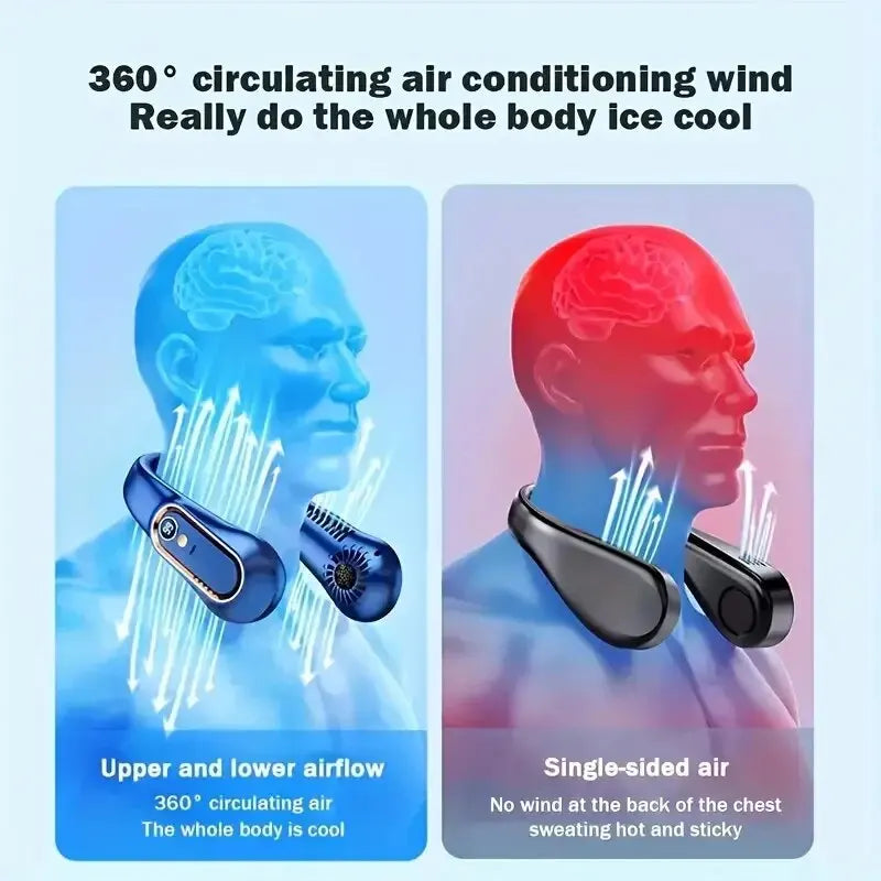 Portable USB Cooler Fan With 5 Speeds And Digital Display