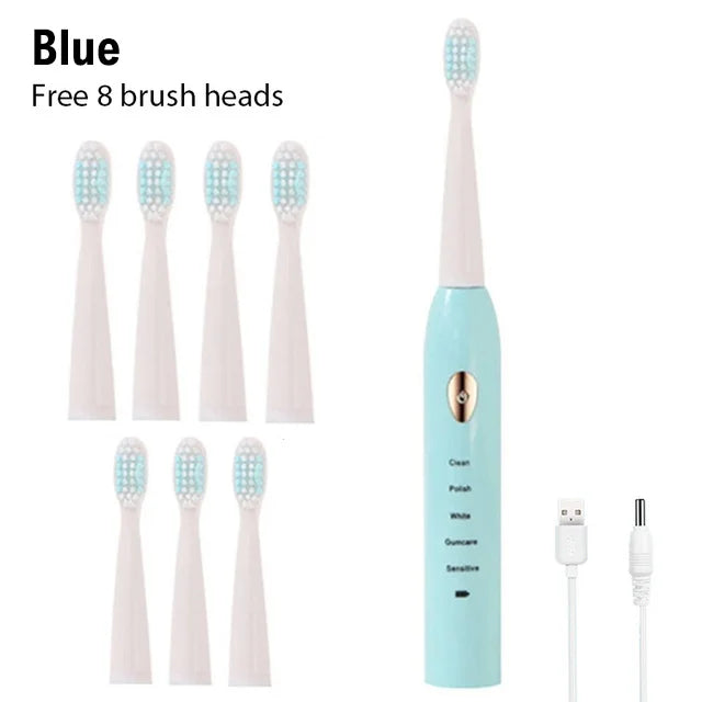 Black White Classic Acoustic Electric Toothbrush