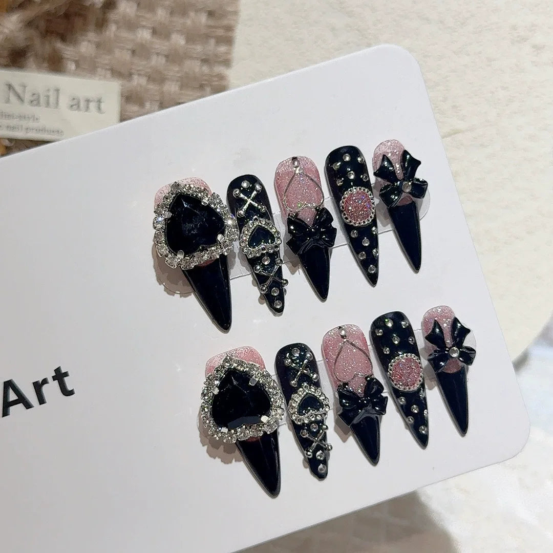 Long Stiletto Press on Fake Nails