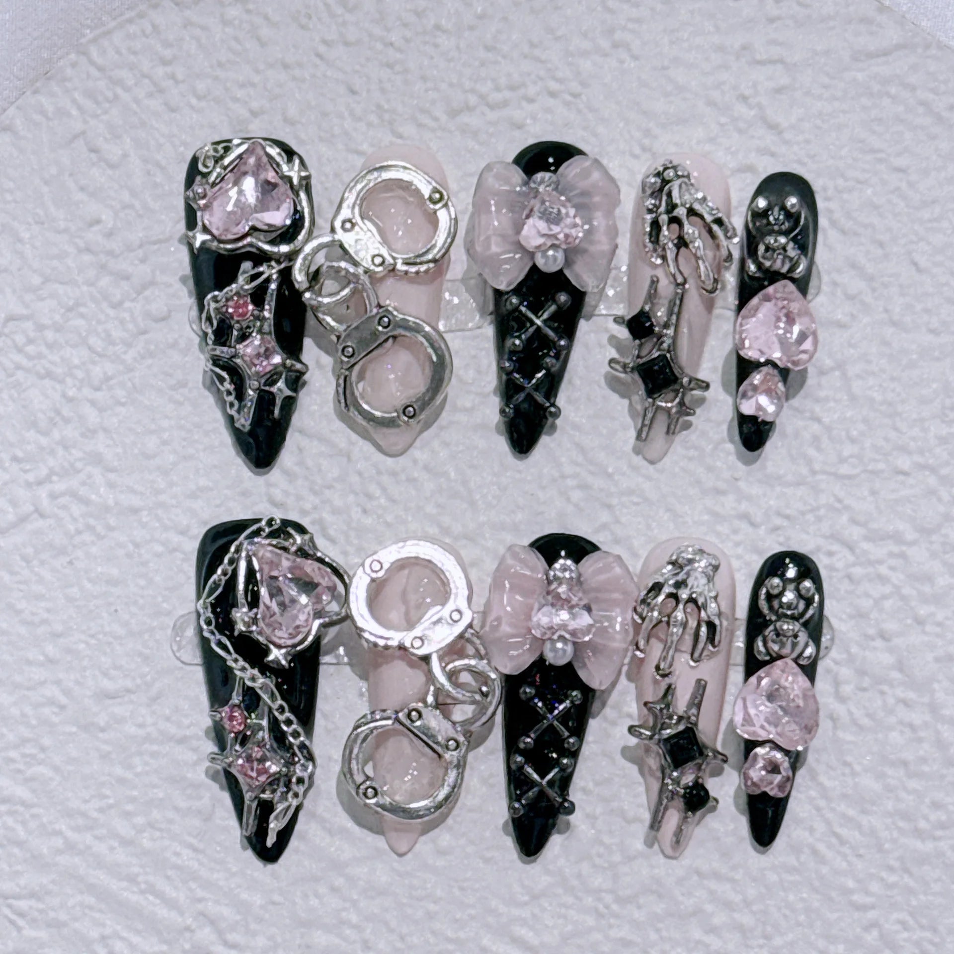 Long Stiletto Press on Fake Nails