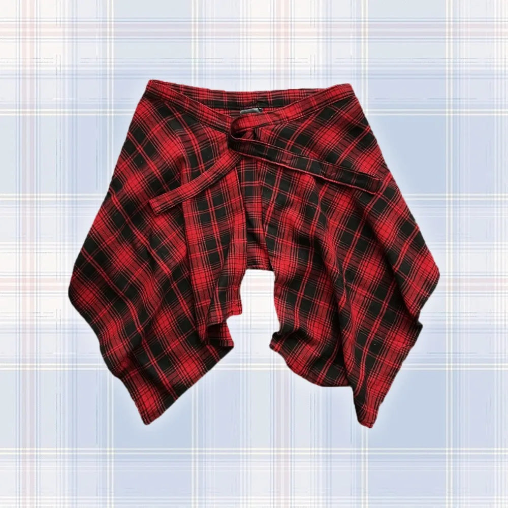 Checkered Hip Cover Scarf Belts