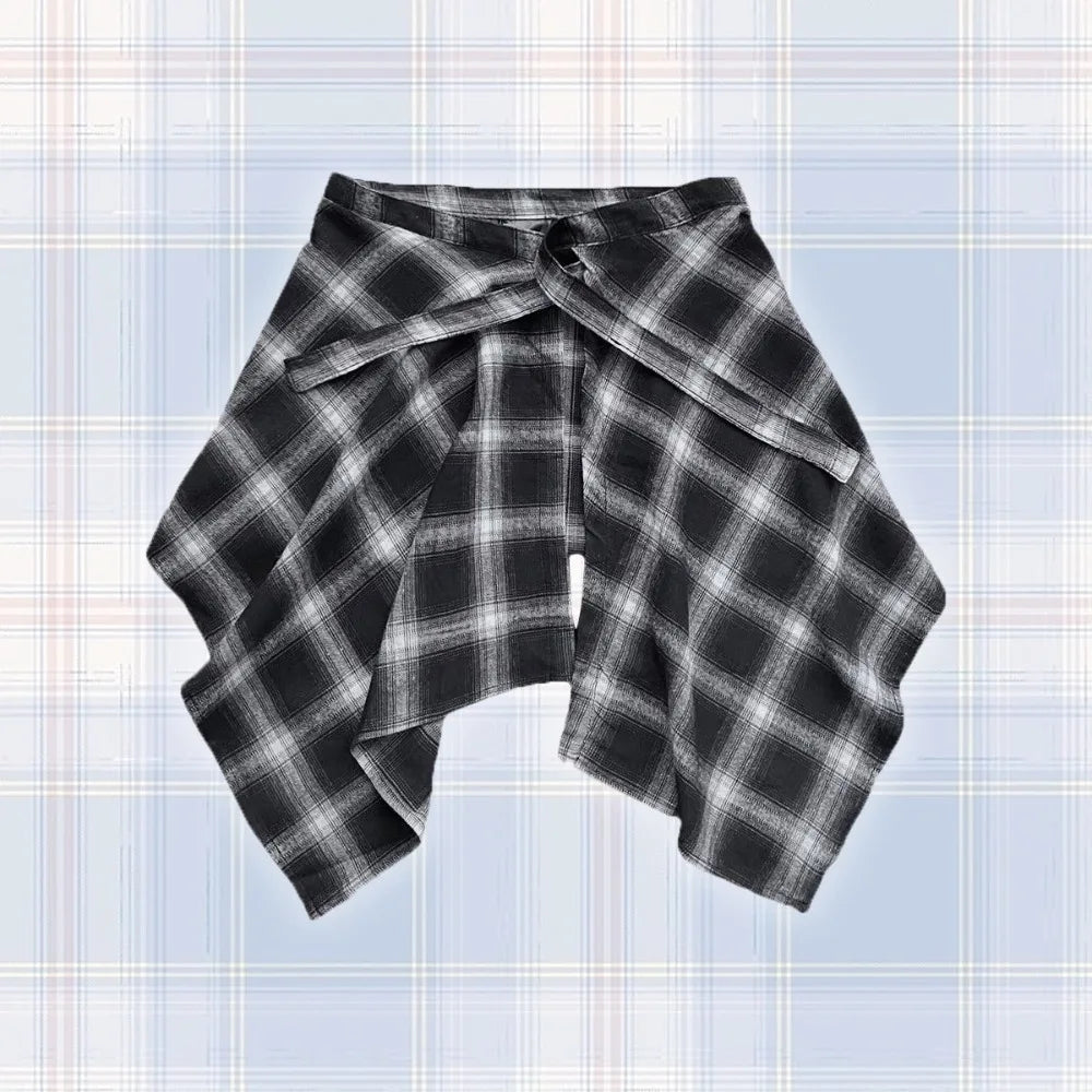 Checkered Hip Cover Scarf Belts