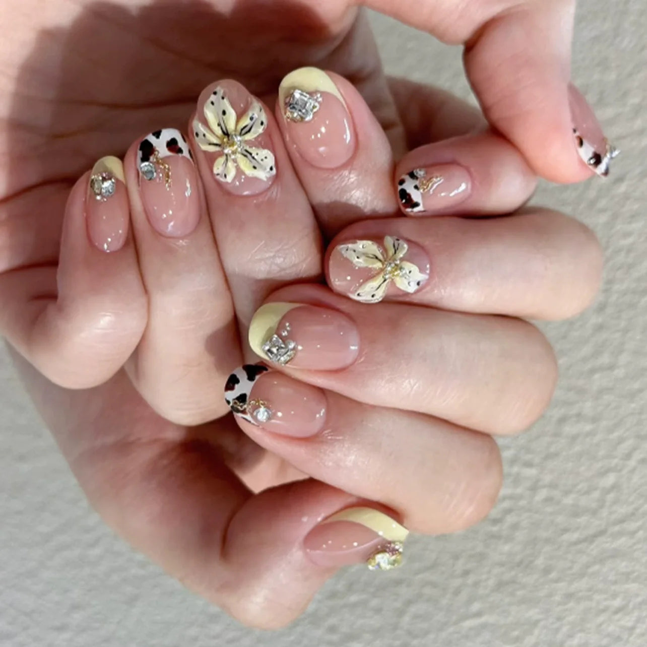 24pcs French Almond Press on Nails